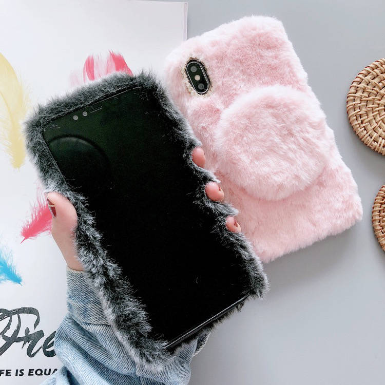 Plush Mirror Holder Design Cute Case
