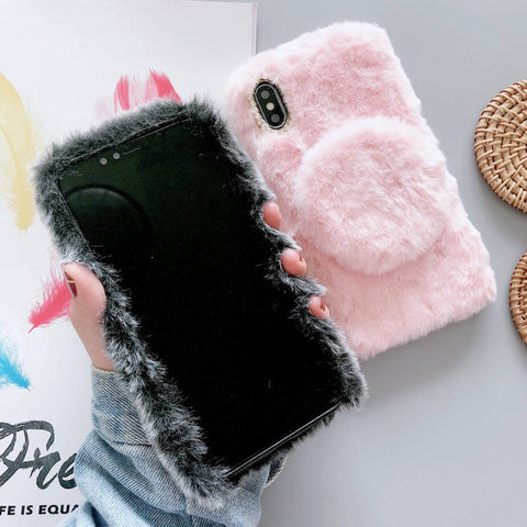 Plush Mirror Holder Design Cute Case