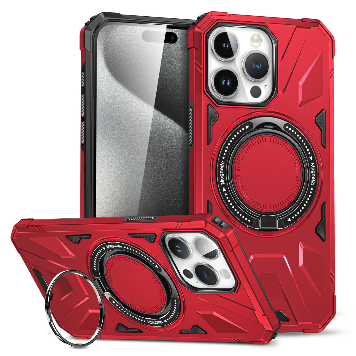 Magnetic 2 in 1 Ring Stand Case For samsung and iPhone HARD MATERIAL (DAVISPHONES)