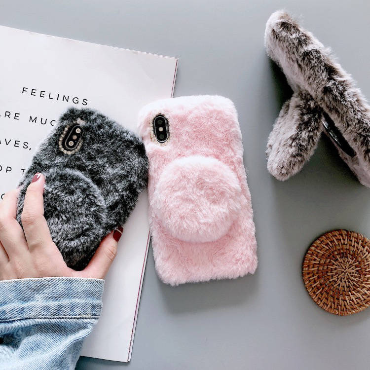 Plush Mirror Holder Design Cute Case