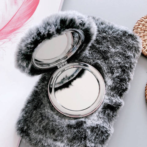 Plush Mirror Holder Design Cute Case