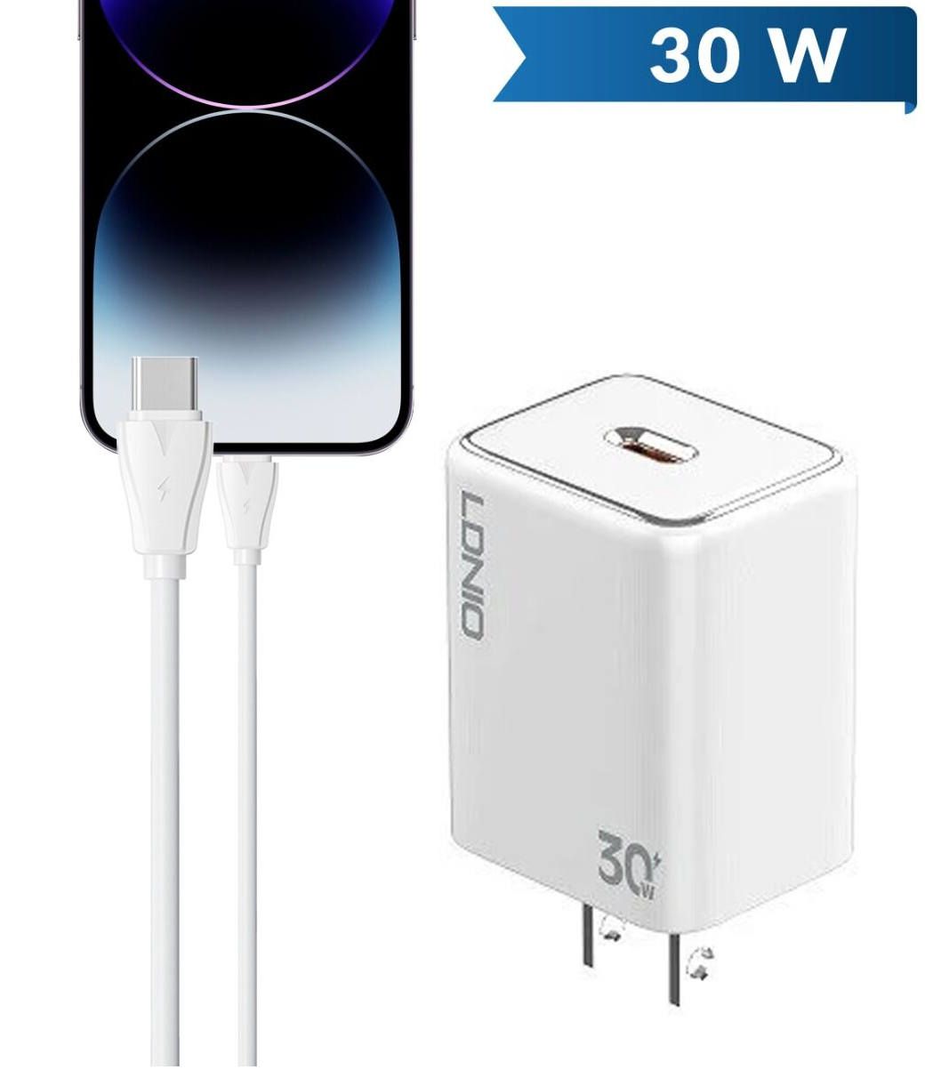 Wall Charger with 3ft Type C to Lightning Cable