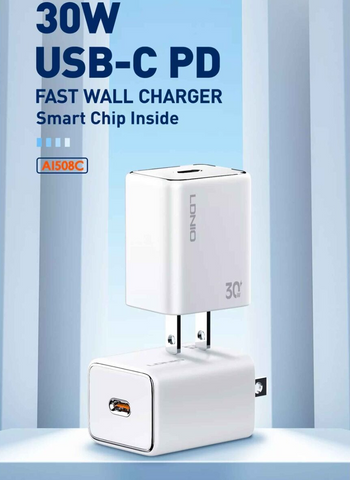 Wall Charger with 3ft Type C to Lightning Cable